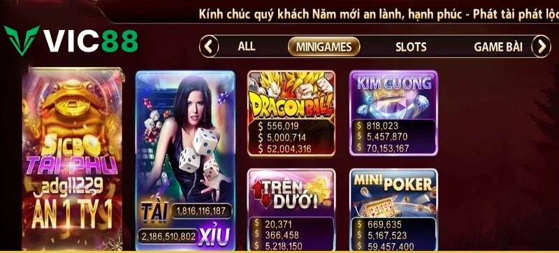 Sảnh mini game thường xuyên được cập nhật theo xu hướng